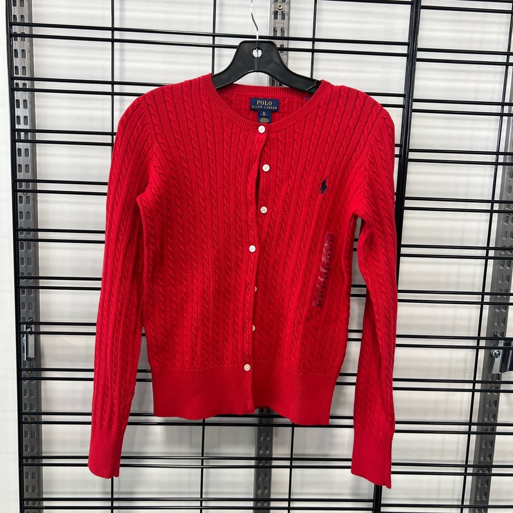 Polo by Ralph Lauren Red Cable Knit Sweater